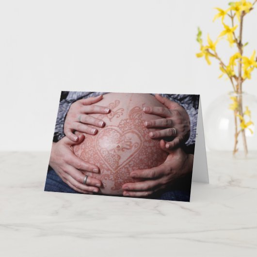 Hennaed Pregnant Bly Karte (Gelbe Blume)