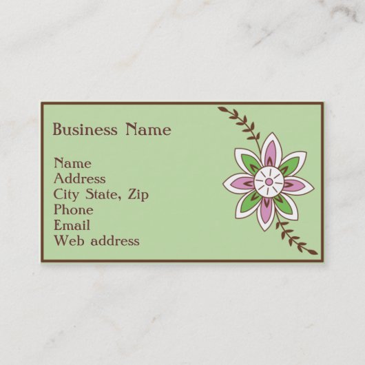 Hennastrauch-Blumen-Geschäfts-Karte Visitenkarte (Vorderseite)