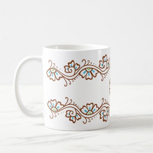 Hennastrauch-Blumen-Ketten-Tasse Kaffeetasse (Links)