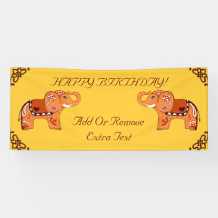 Hennastrauch-Elefant (orange/Rot) Banner