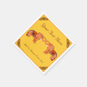 Hennastrauch-Elefant (orange/Rot) Serviette
