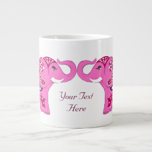 Hennastrauch-Elefant (Rosa/Lila) Jumbo-Tasse