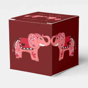 Hennastrauch-Elefant (Rot/Rosa) Geschenkschachtel
