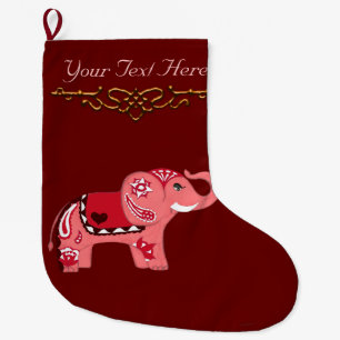 Hennastrauch-Elefant (Rot/Rosa) Großer Weihnachtsstrumpf
