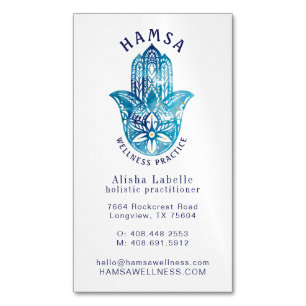 Hennastrauch Hamsa Wellness-holistische dekorative Magnetische Visitenkarte