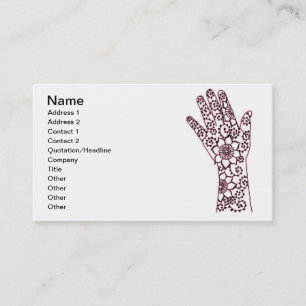 Hennastrauch-Handmuster-Visitenkarte Visitenkarte