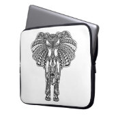 Hennastrauch Mehndi verzierte indischen Elefanten Laptopschutzhülle (Vorderseite Links)