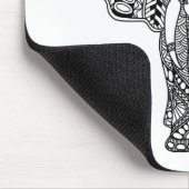 Hennastrauch Mehndi verzierte indischen Elefanten Mousepad (Ecke)