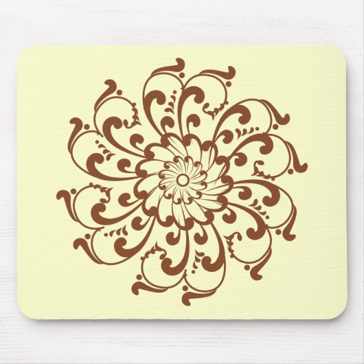 Hennastrauch-Strudel-Mandala Mousepad (Vorne)