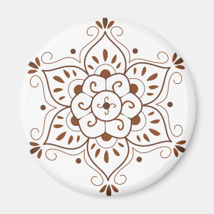 Hennastrauch-Tätowierungs-Mandala Magnet