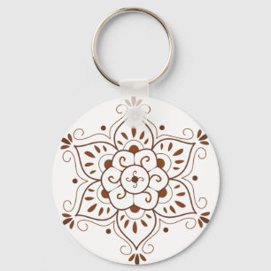 Hennastrauch-Tätowierungs-Mandala Schlüsselanhänger