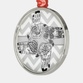 Hennastrauch übergibt 4 quadratische Vintage Silbernes Ornament (Links)