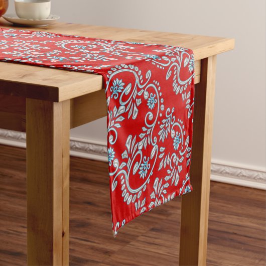 Hennastrauchmuster Inderfleur de Lys Kurzer Tischläufer (Beispiel)