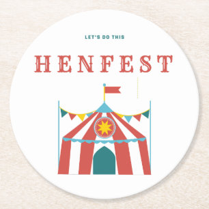 Henne-Fest-Papieruntersetzer Runder Pappuntersetzer