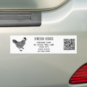 Henne Fresh Eggs QR-Code Autoaufkleber (Auf Auto)