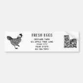 Henne Fresh Eggs QR-Code Autoaufkleber (Vorne)