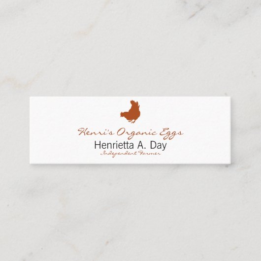 Henne [Huhn, Bauer, Bio Eier] Mini Visitenkarte (Vorderseite)