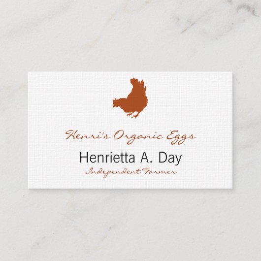 Henne [Huhn, Bauer, Bio Eier] Visitenkarte (Vorderseite)