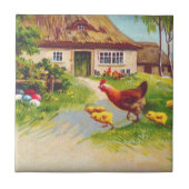 Henne, Hühner und Ostereier Fliese (Vorderseite)