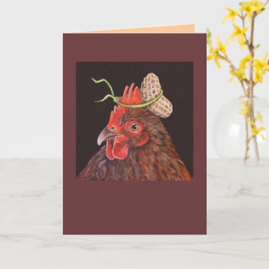 Henne mit Erdnusskarte Karte (Gelbe Blume)