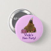 Henne-NachtParty-Henne-Knopf-Button Button (Vorne & Hinten)
