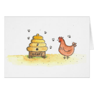 Henne und Bienenstock