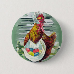 Henne und Ei-Ostern-Knopf Button