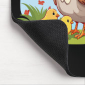 Henne und kleine gelbe Küken Mousepad (Ecke)
