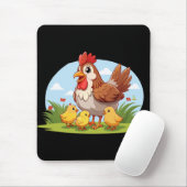Henne und kleine gelbe Küken Mousepad (Mit Mouse)