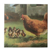 Henne und Küken Fliese (Vorderseite)
