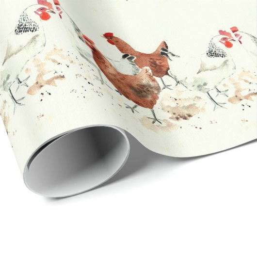 Hennen Geschenkpapier (Rolleneckpunkt)