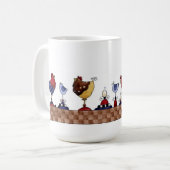Hennen in einer Reihe - Tasse (Vorderseite Links)