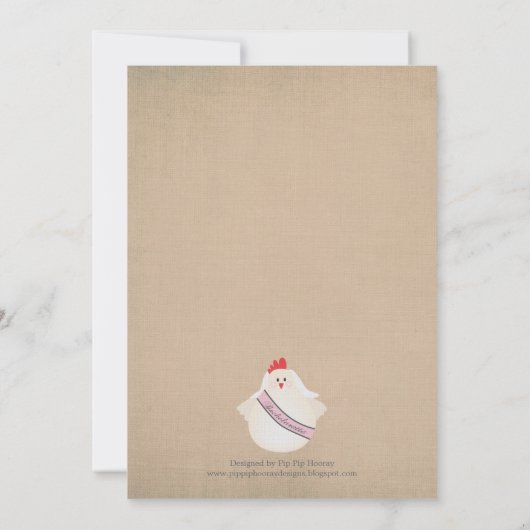 Hennen Nacht, dieJunggeselinnen-Abschied laden Einladung (Rückseite)