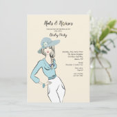 Hennen und Pferde Derby-Party Einladung (Stehend Vorderseite)