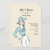 Hennen und Pferde Derby-Party Einladung (Vorne/Hinten)