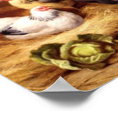 Hennen von Hasen mit Kaninchen und Hennen für Nutz Poster (Ecke)