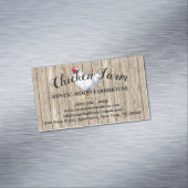 Hennenhühner-Hühnerzucht Hölzerne Rustikale Eier Magnetische Visitenkarte (Beispiel)