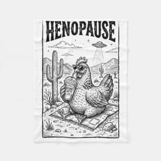 Hennenpause Lustiger Huhn Eiskaffee Wüsten Alien U Fleecedecke