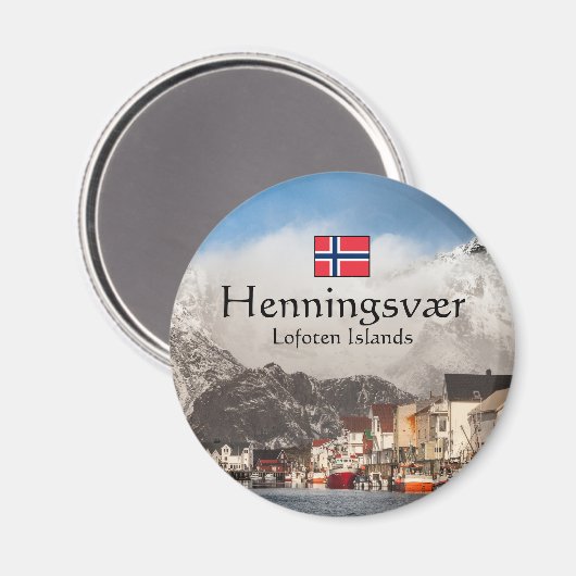 Henningsvaer Lofoten Magnet (Vorderseite/Rückseite)
