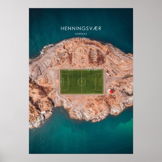 Henningsvaer, Norwegen Travel Illustration Poster (Vorne)