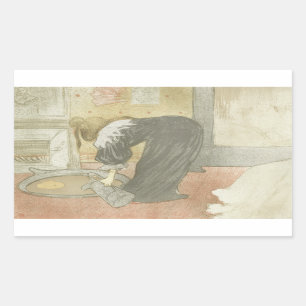 Henri de Toulouse-Lautrec - Elles - Frau in Tub Rechteckiger Aufkleber