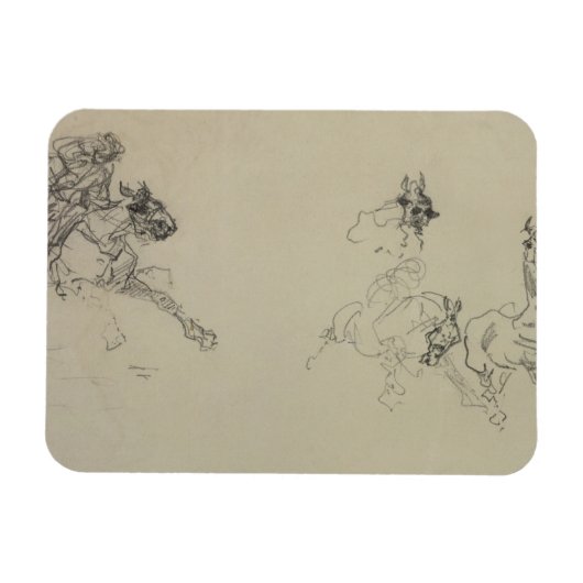 Henri de Toulouse-Lautrec | Etude de Chevaux (rect Magnet (Horizontal)