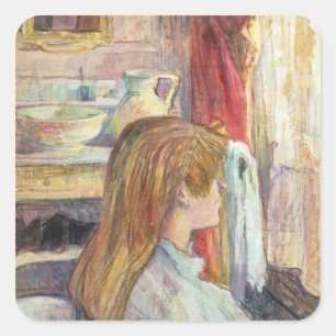 Henri de Toulouse-Lautrec   Frau im Fenster, 1 Quadratischer Aufkleber