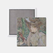 Henri de Toulouse-Lautrec | Frau mit Handschuhen, Magnet (Vorderseite/Rückseite)