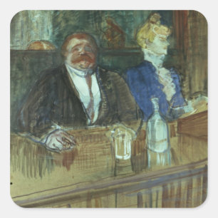 Henri de Toulouse-Lautrec Im Bar: Der Fettgehalt Quadratischer Aufkleber