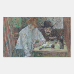 Henri de Toulouse-Lautrec - Im Café La Mie Rechteckiger Aufkleber