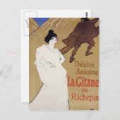 Henri de Toulouse-Lautrec- La Gitane Die Sinti und Postkarte (Vorne/Hinten)