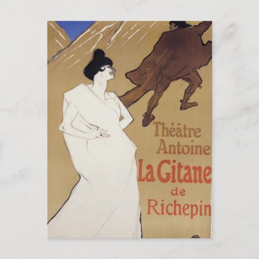 Henri de Toulouse-Lautrec- La Gitane Die Sinti und Postkarte (Vorderseite)