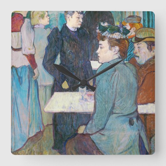 Henri de Toulouse-Lautrec | Moulin de la Galette Quadratische Wanduhr (Vorderseite)