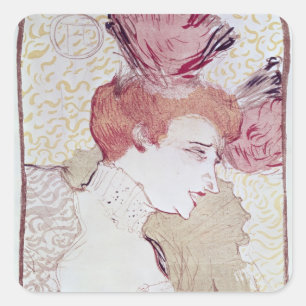 Henri de Toulouse-Lautrec   Portrait von Marcelle  Quadratischer Aufkleber